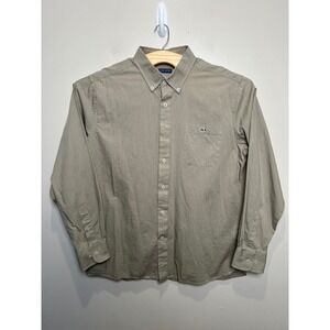 Fish Hippie Solace Collection Mens Long Sleeve Button Down Shirt Tan Micro Check